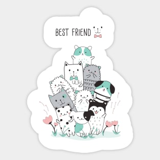 cute animal cartoon sketch Sticker